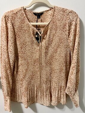 Simply Vera Vera Wang Beige and Brown Animal Print Top